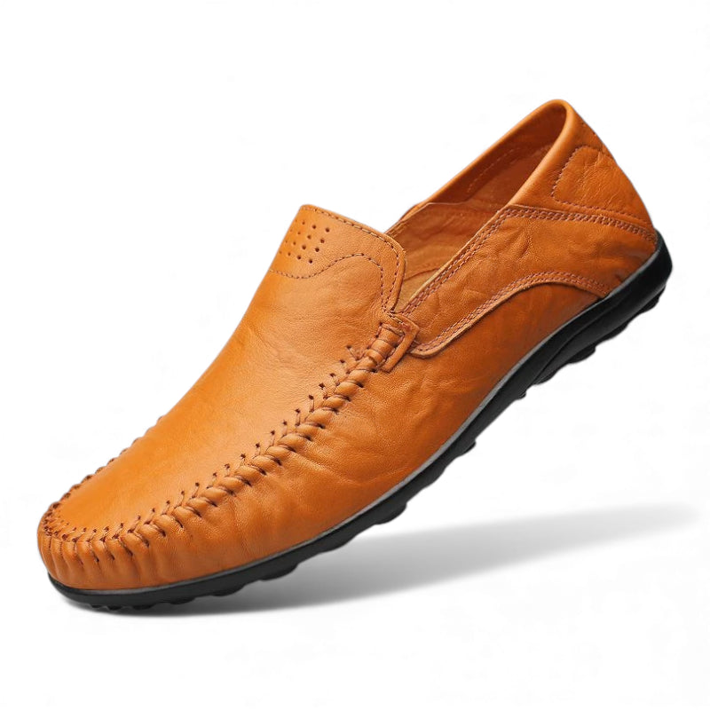 Mocassin Homme Cuir Camel Vintage