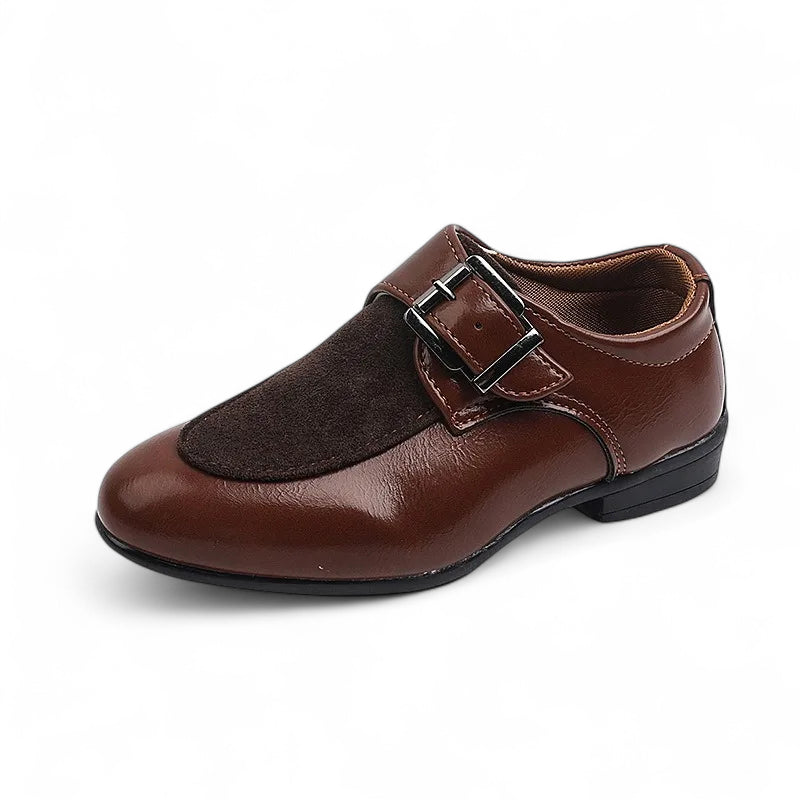 Mocassin Garçon Cuir Daim Marron