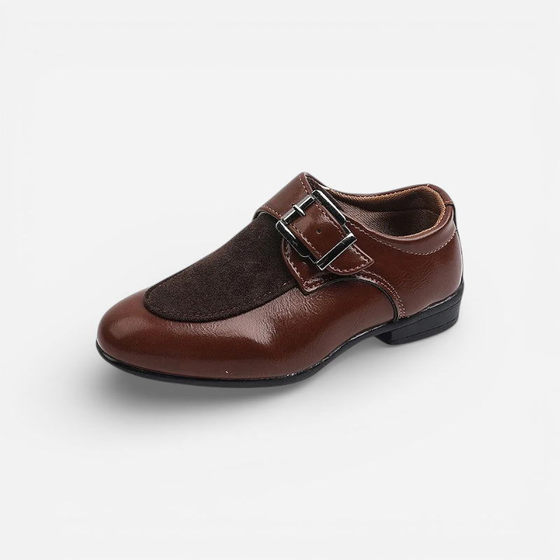 Mocassin Garçon Cuir Daim Marron