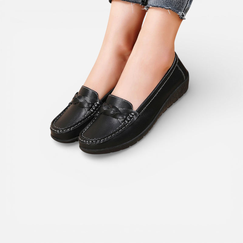 Mocassin Cuir Femme Noir