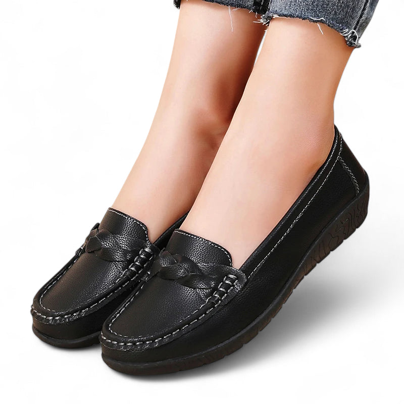 Mocassin Cuir Femme Noir