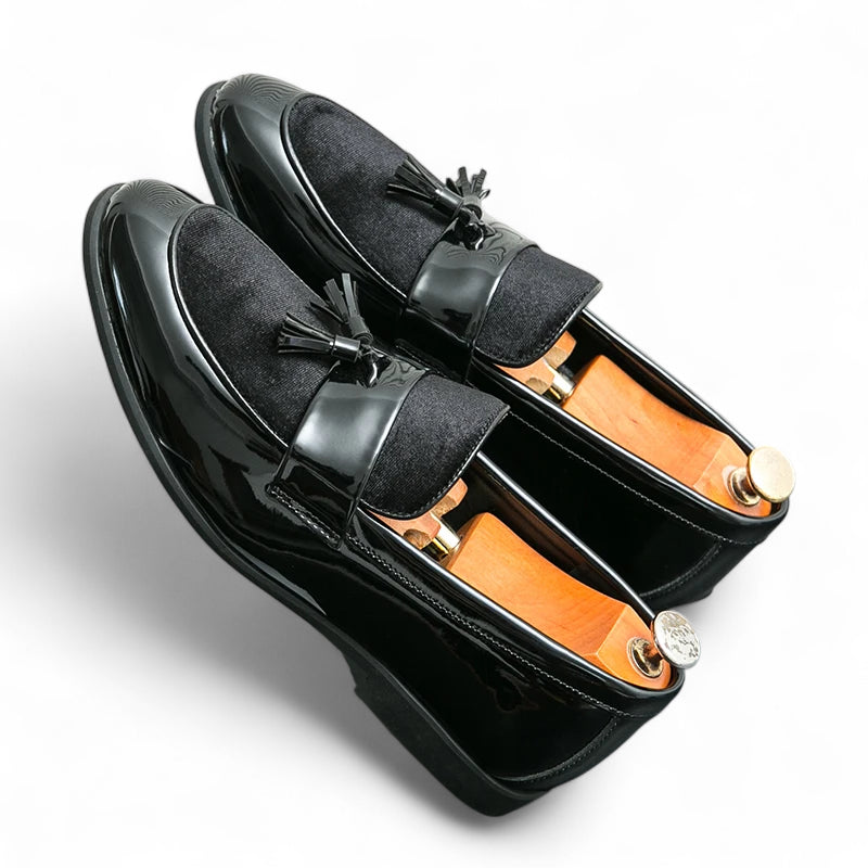 Mocassin Homme Noir Cuir Et Daim