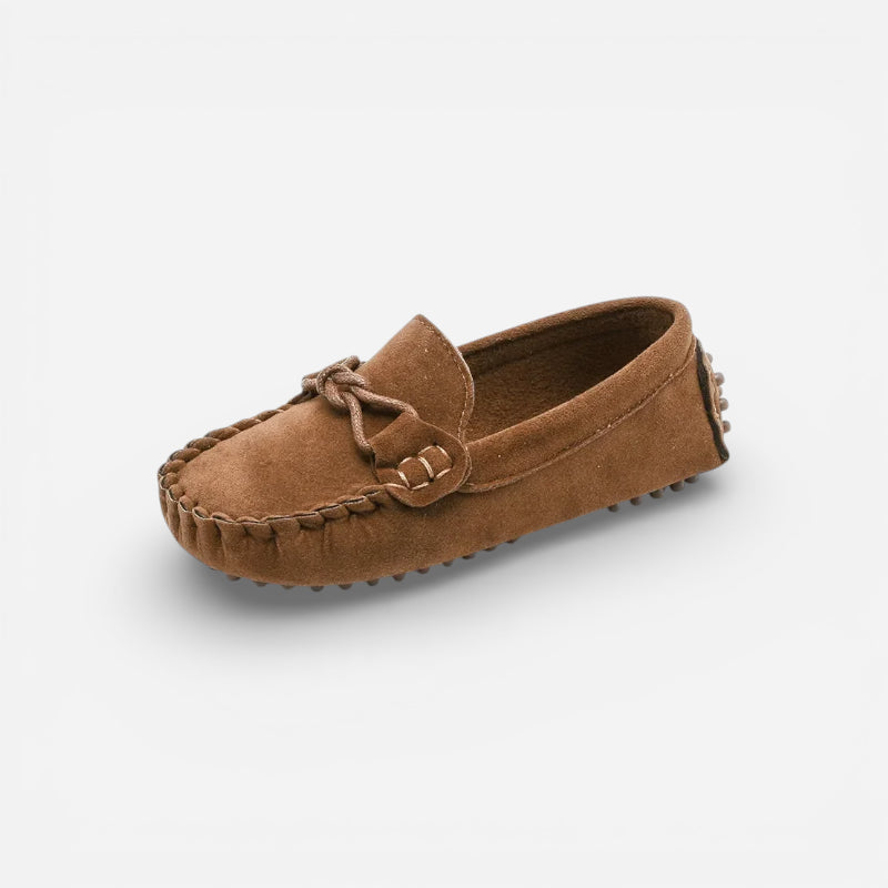 Mocassin Enfant En Daim Marron Bateau