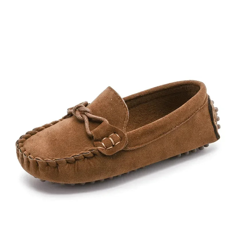 Mocassin Enfant En Daim Marron Bateau