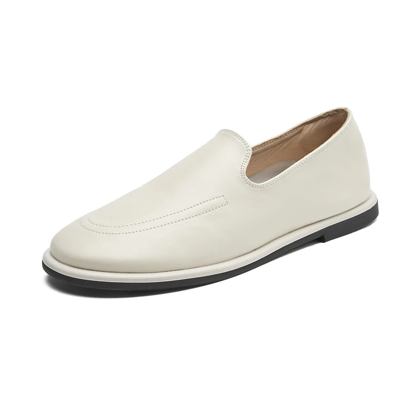 Mocassin Cuir Blanc Femme Vernis