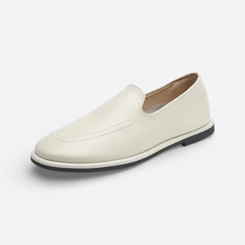 Mocassin Cuir Blanc Femme Vernis