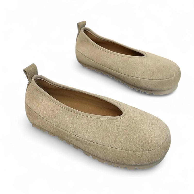 Mocassin Daim Beige Femme