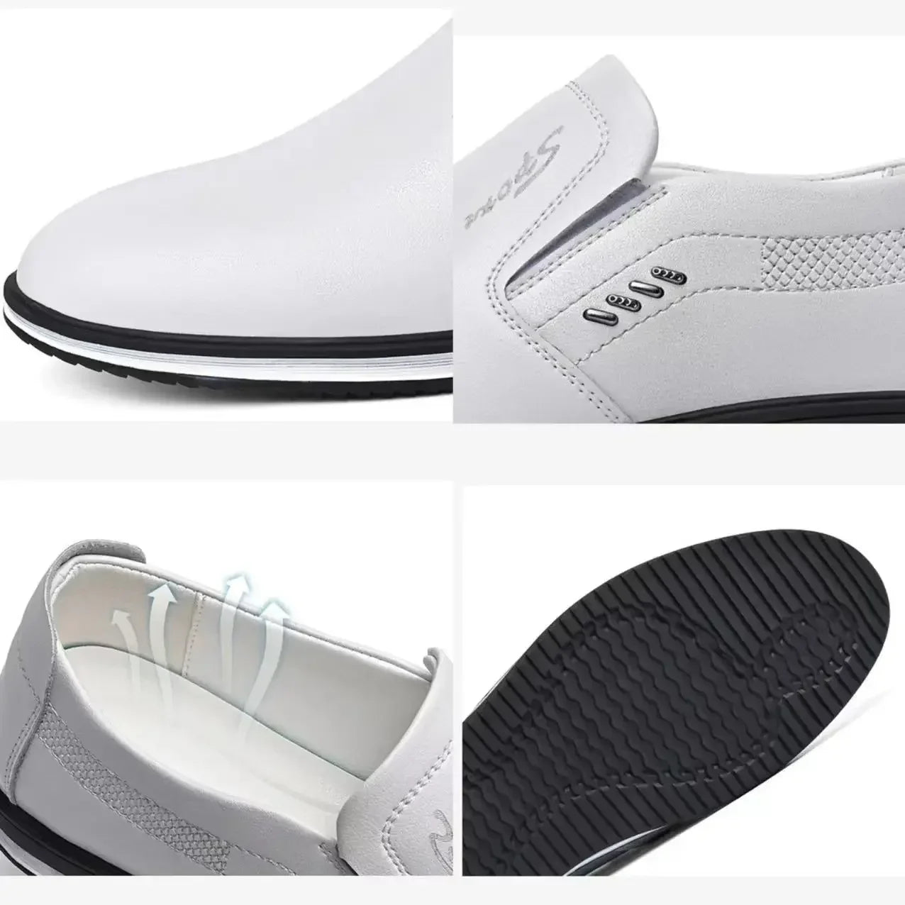 Mocassin Blanc Cuir Homme Design
