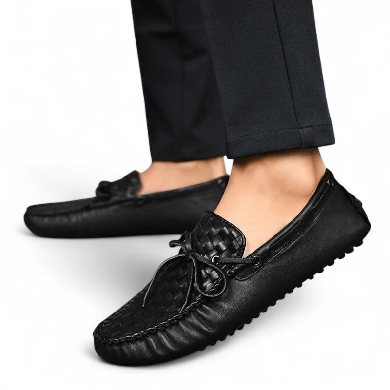 Mocassin En Cuir Tressé Mat Pour Homme