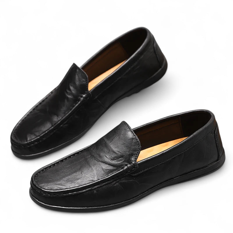 Mocassins Homme En Cuir Noir