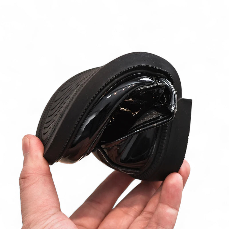 Mocassin Noir Enfant Chainette En Cuir Vernis