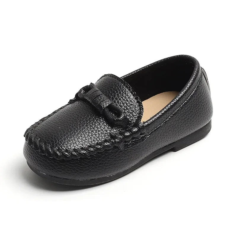 Mocassin Garçon Noir En Cuir