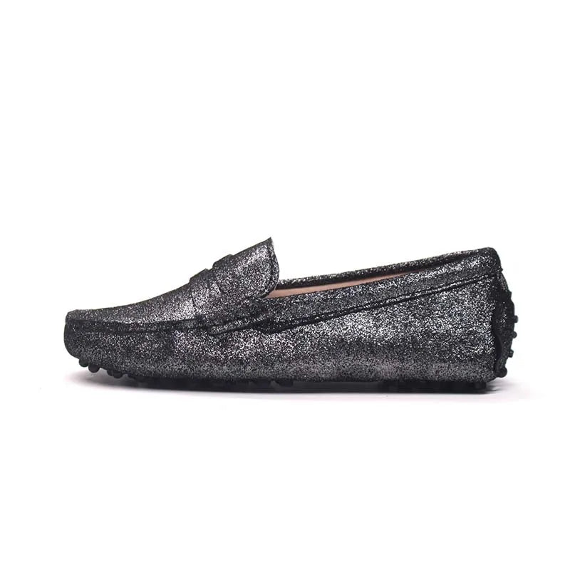 Mocassin Noir Brillant Femme