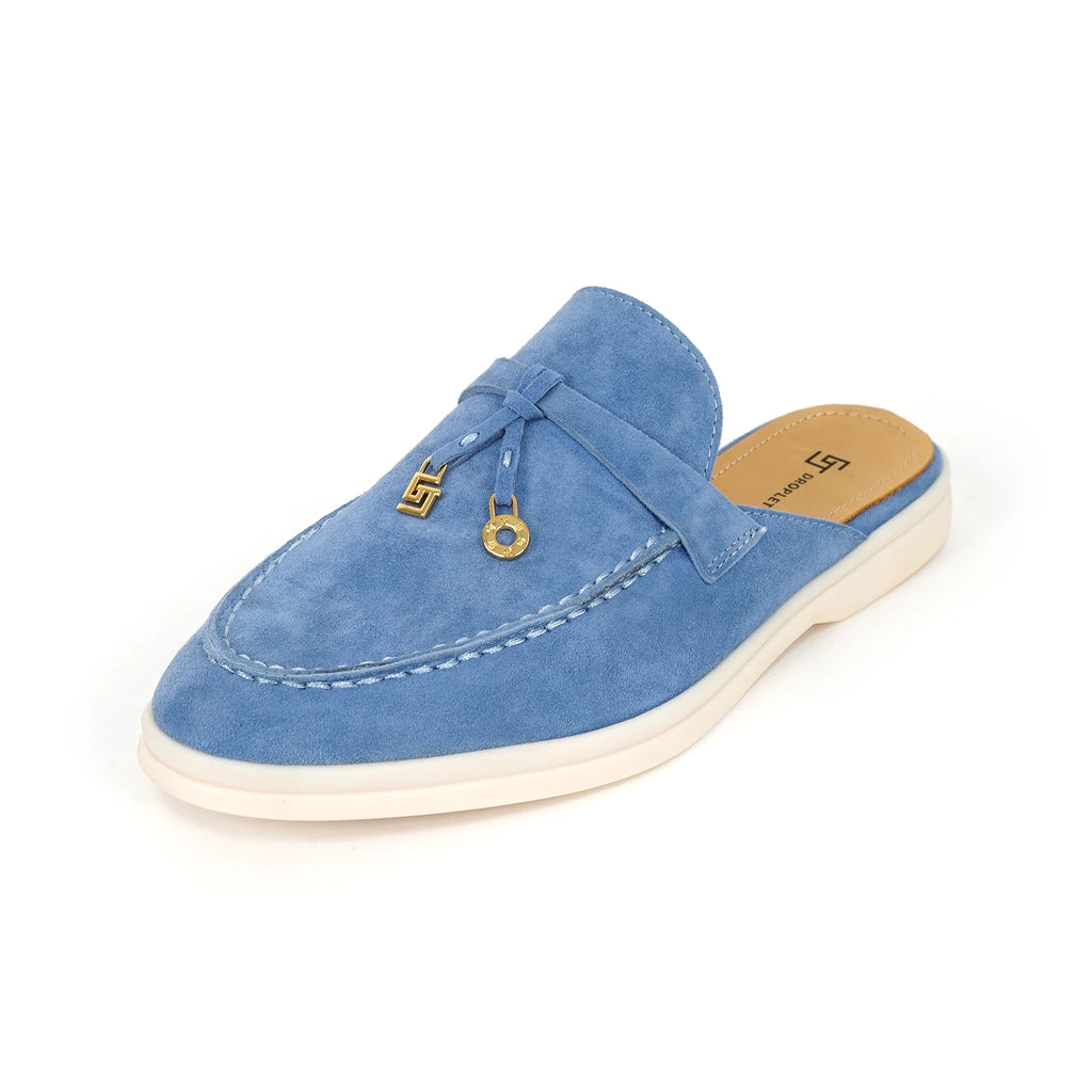 Mocassin Ouvert Pour Femme Bleu Ciel