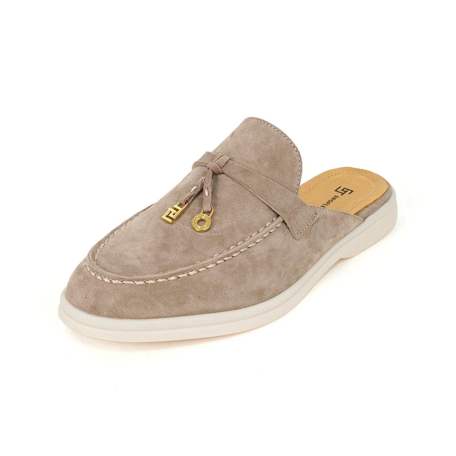 Mocassin Ouvert En Daim Marron Clair Gland