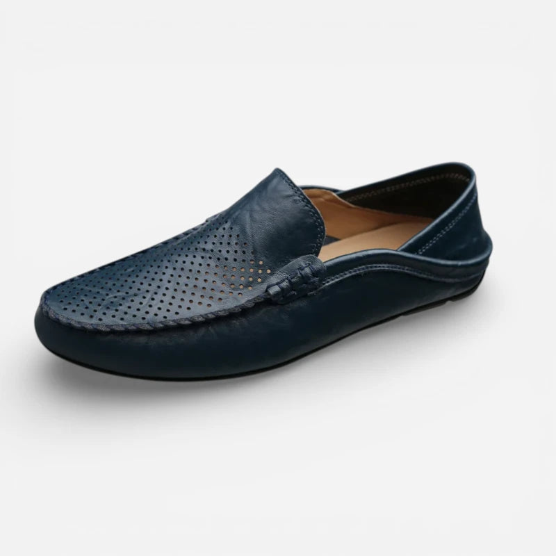 Mocassin Bleu Marine Homme Cuir