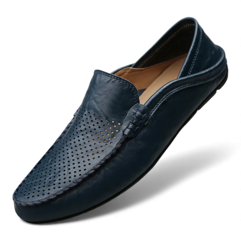 Mocassin Bleu Marine Homme Cuir