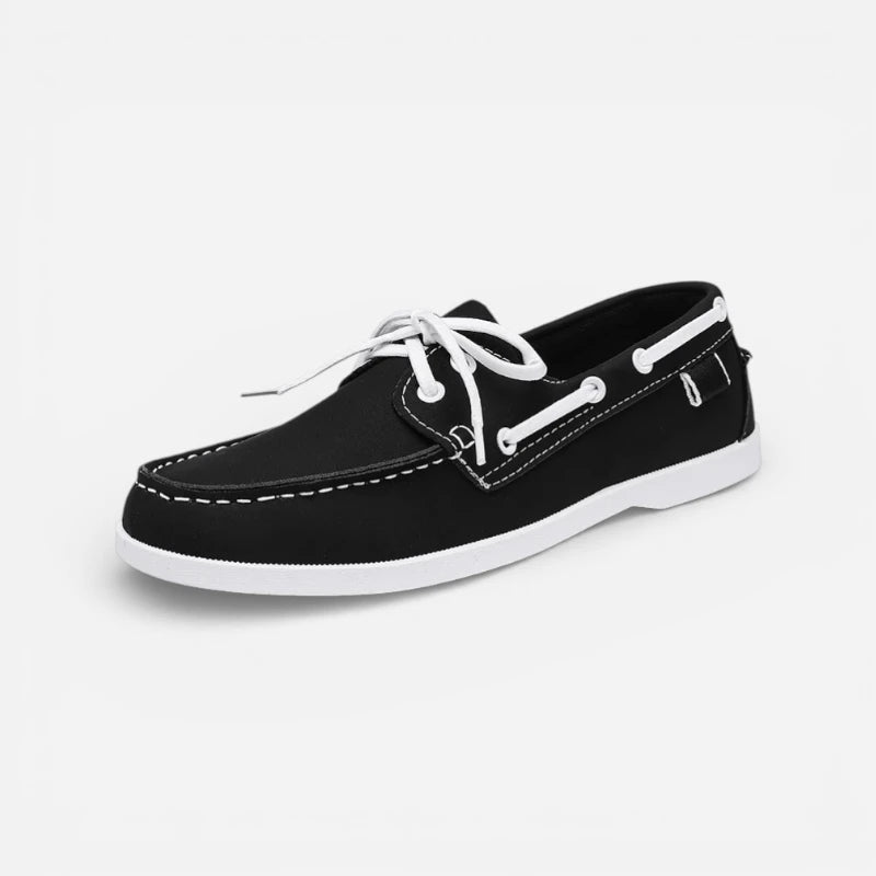 Mocassin Noir Et Blanc Homme Lacet