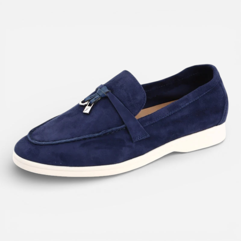 Mocassins à Glands En Daim Bleu Marine