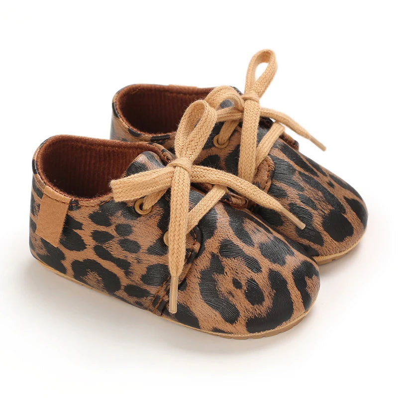 Mocassin Pour Bébé En Cuir Léopard