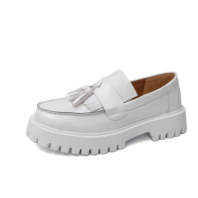 Mocassins Cuir Compensé Homme Blanc