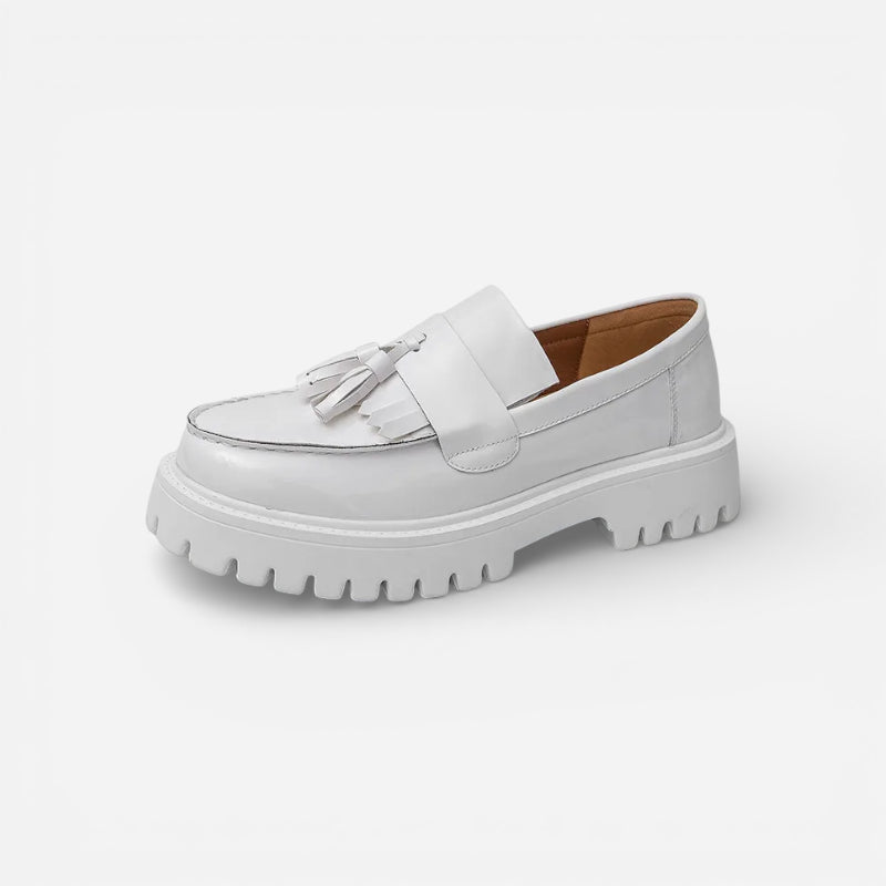 Mocassins Cuir Compensé Homme Blanc