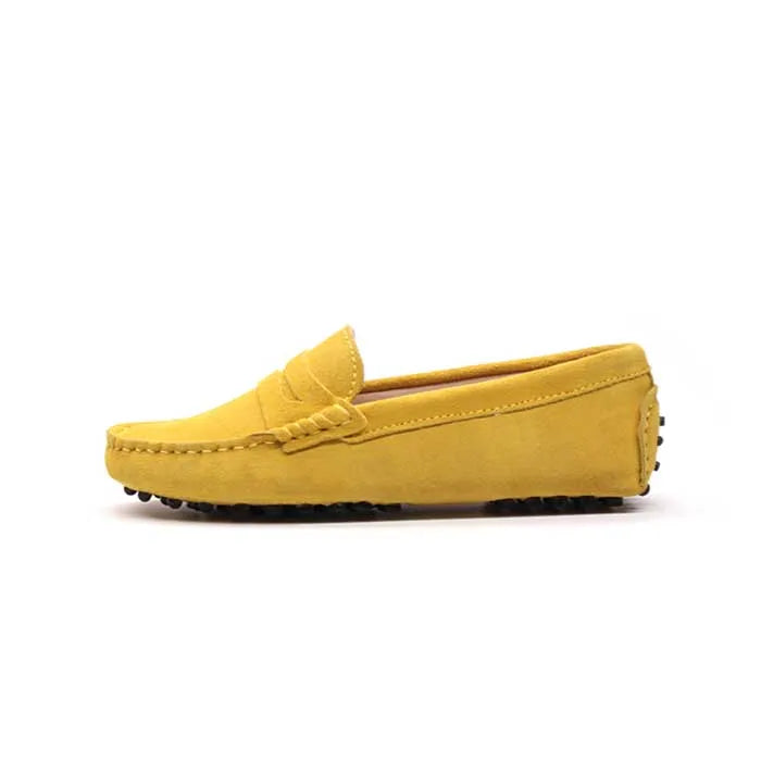 Mocassin En Daim Jaune Pour Bateau Pour Femme