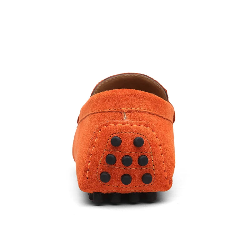 Mocassin Homme Orange Daim