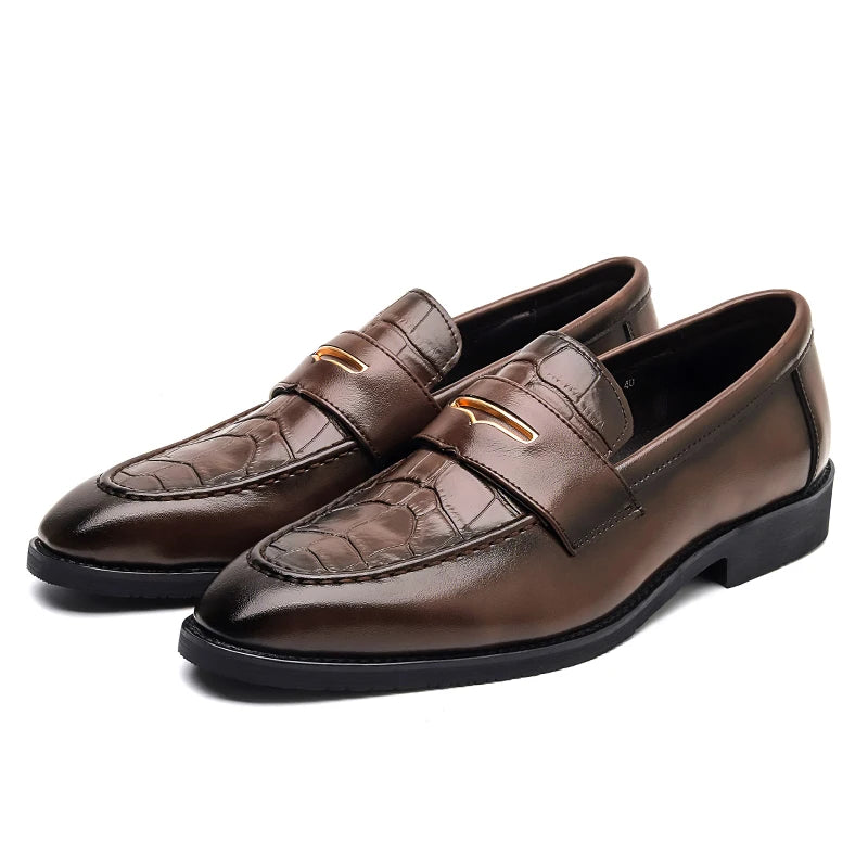 Mocassin En Cuir Marron Foncé Premium Pour Homme