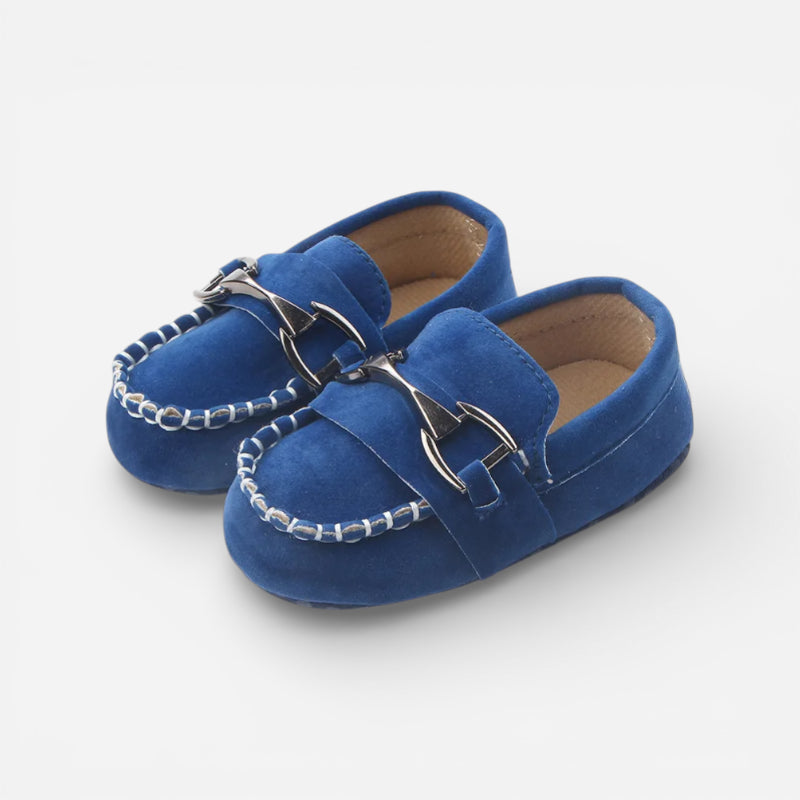 Mocassin Pour Bébé Bleu Avec Chainette