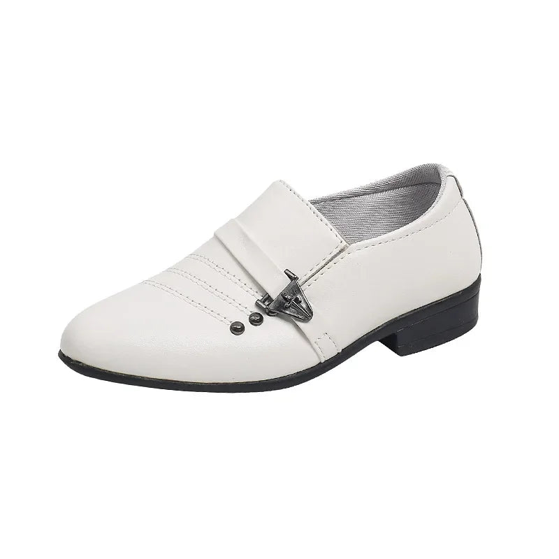 Mocassin Talon Pour Garçon Blanc