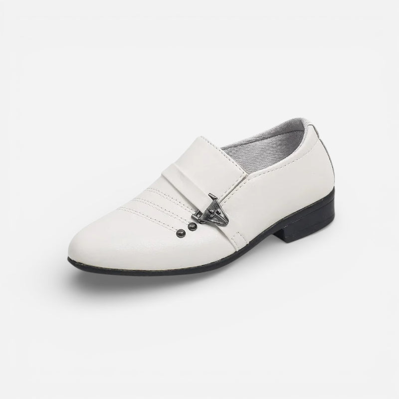 Mocassin Talon Pour Garçon Blanc