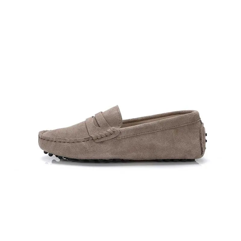 Mocassin Femme Daim Gris
