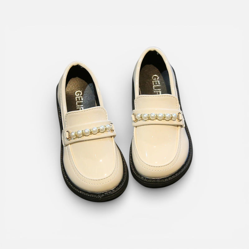 Mocassin Beige Perle Pour Fillette