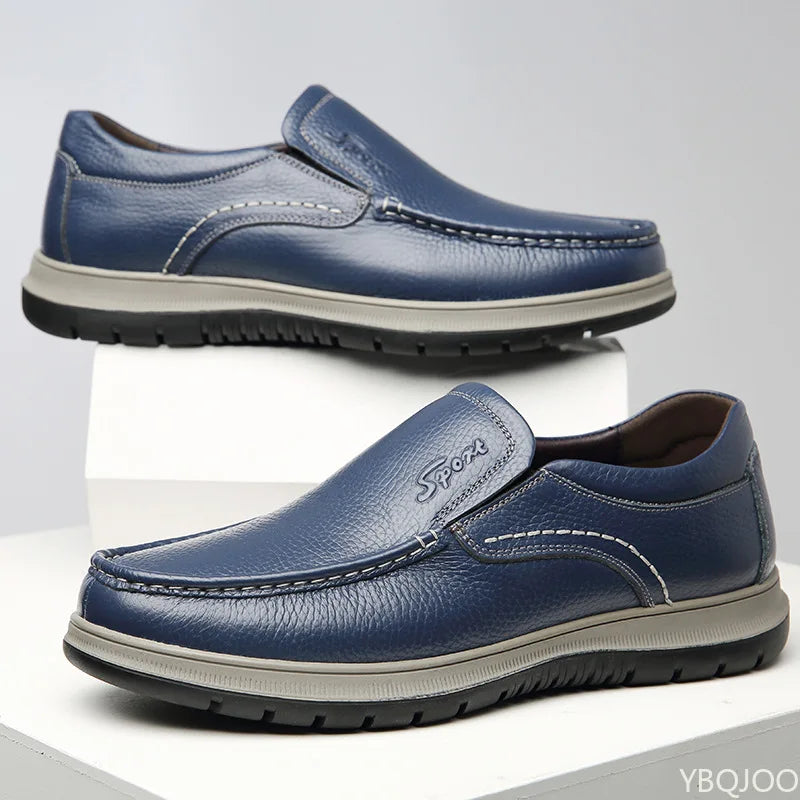 Mocassin En Cuir Bleu Marine épais Pour Homme