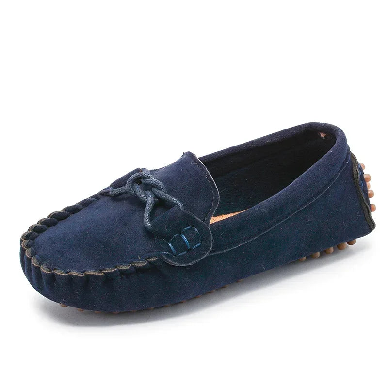 Mocassin Bleu Marine En Daim Enfant Bateau