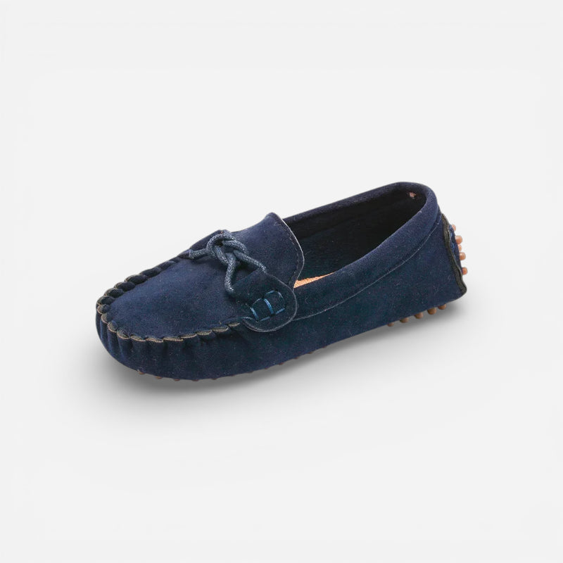 Mocassin Bleu Marine En Daim Enfant Bateau