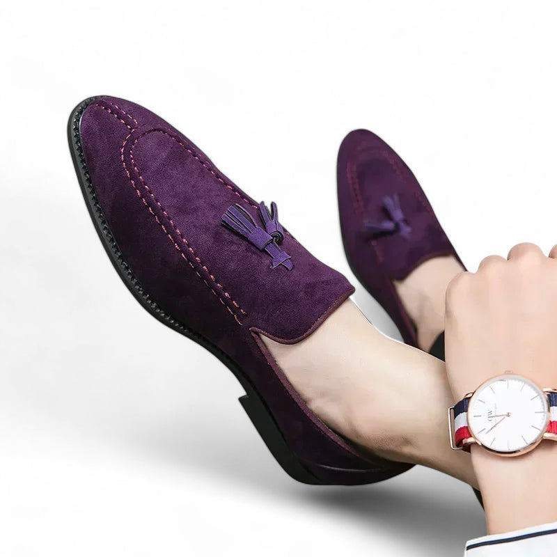 Mocassin Homme En Daim Violet Glands