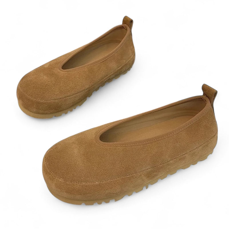 Mocassin Daim Camel Femme