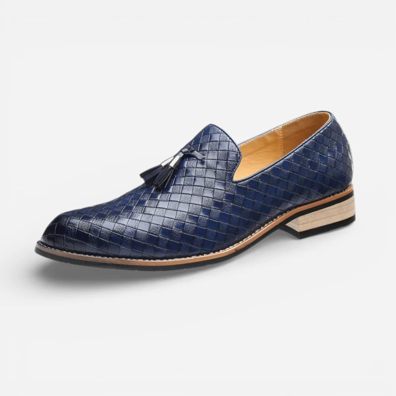 Mocassin à Gland Bleu Marine Cuir Homme