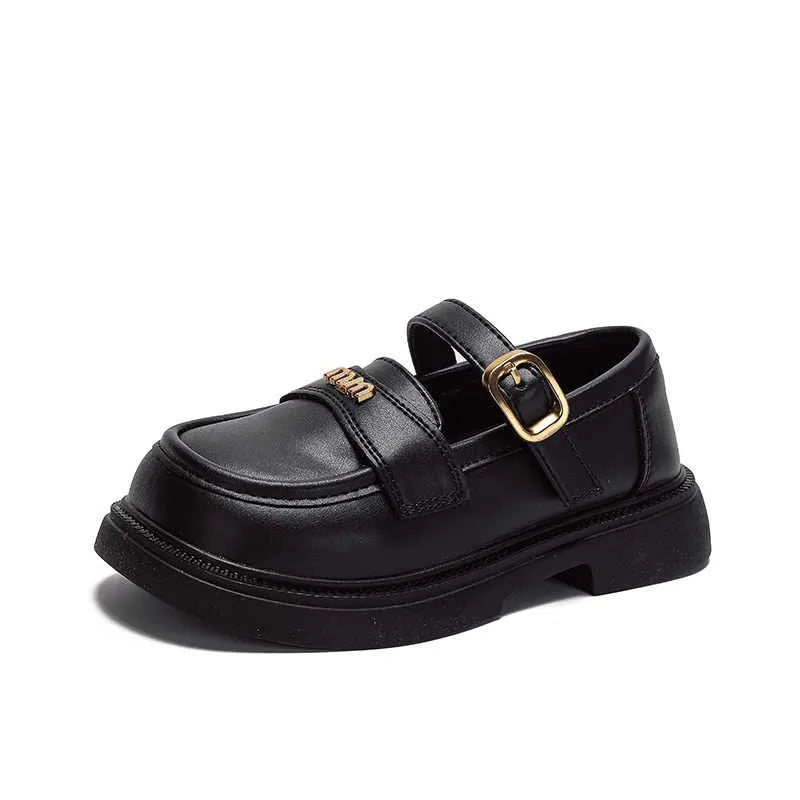 Mocassin Cuir Noir Enfant Fille