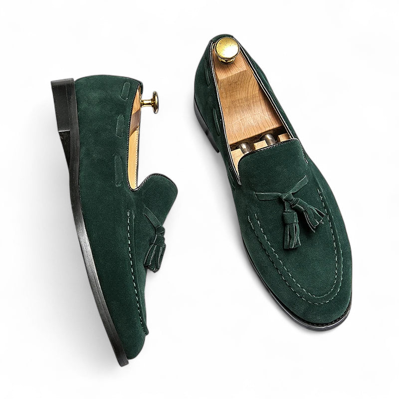 Mocassin Daim Vert Foncé à Gland Homme