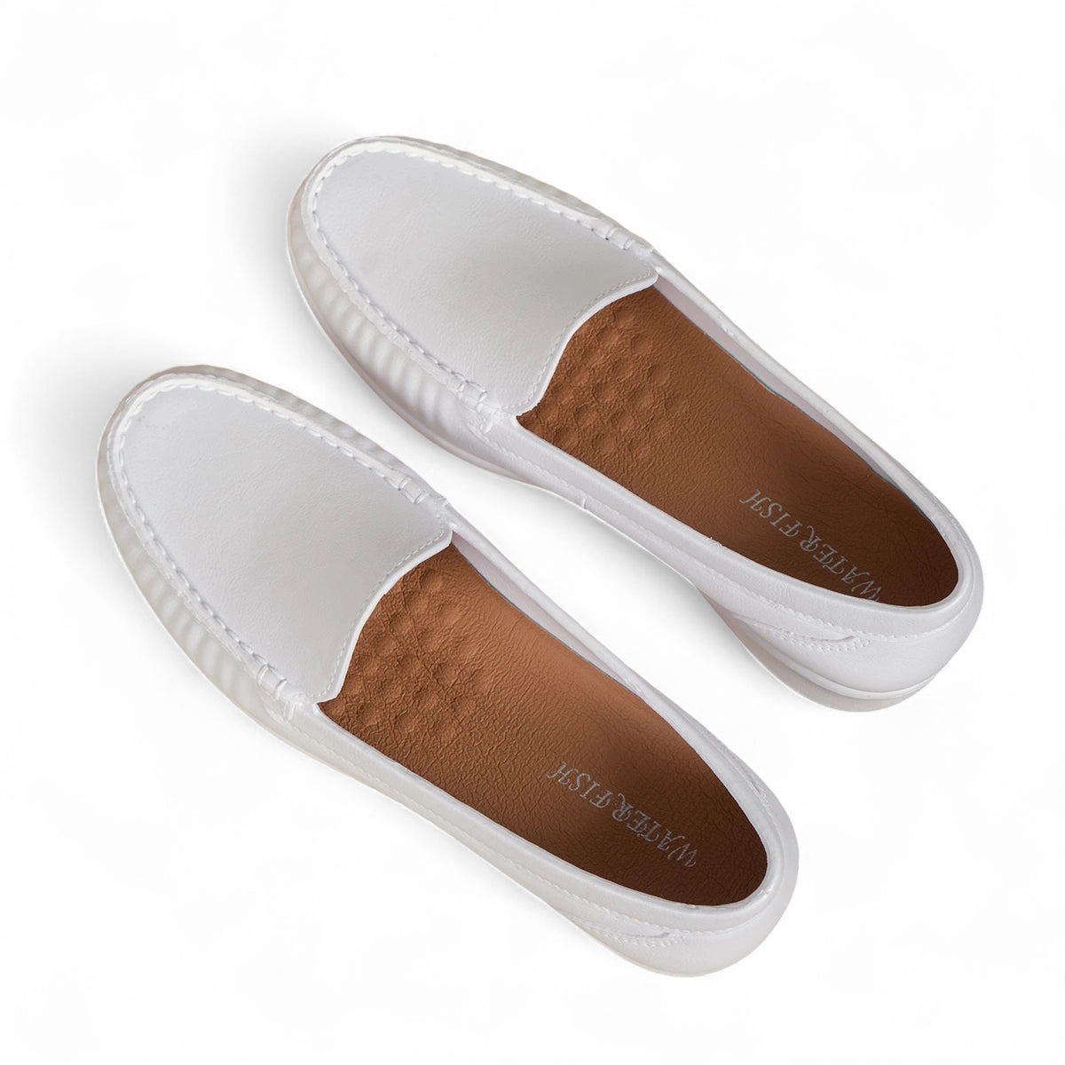 Chaussures Mocassins Blancs Femmes Cuir