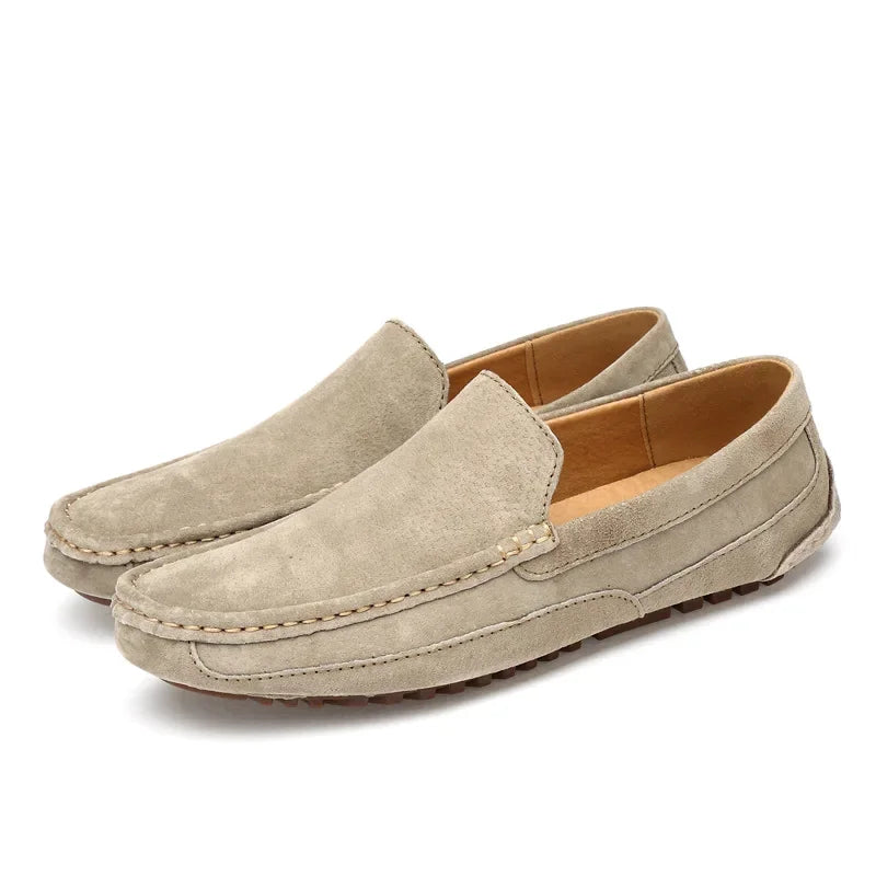Mocassin En Daim Beige Pour Homme
