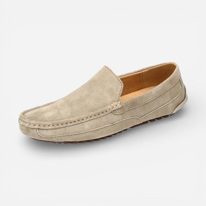 Mocassin En Daim Beige Pour Homme