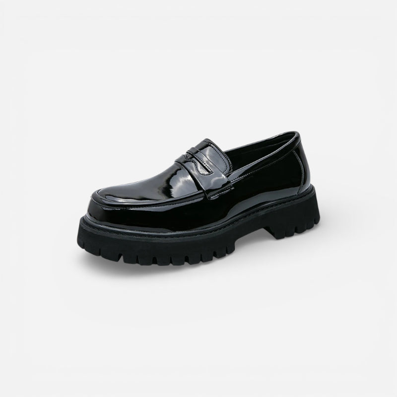 Mocassin Plateforme En Cuir Vernis Pour Homme