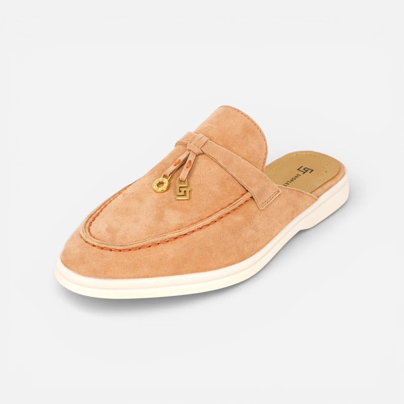 Mocassin Ouvert Femme En Daim Pêche