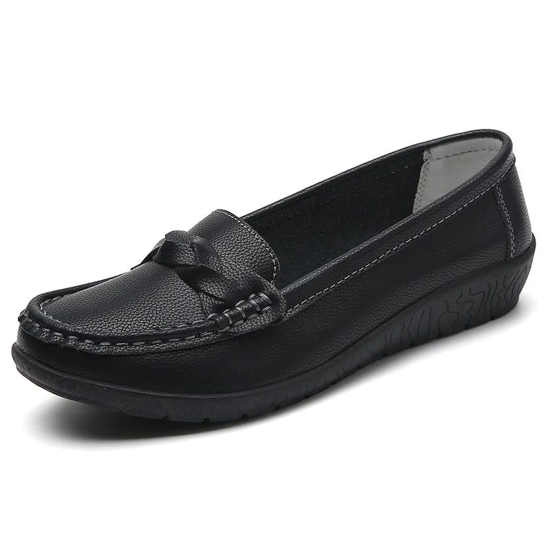 Mocassin Cuir Femme Noir