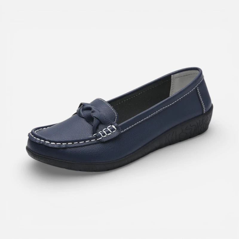 Mocassin Femme Cuir Bleu Marine