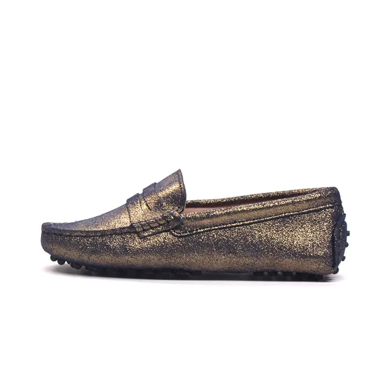 Mocassin Doré Femme